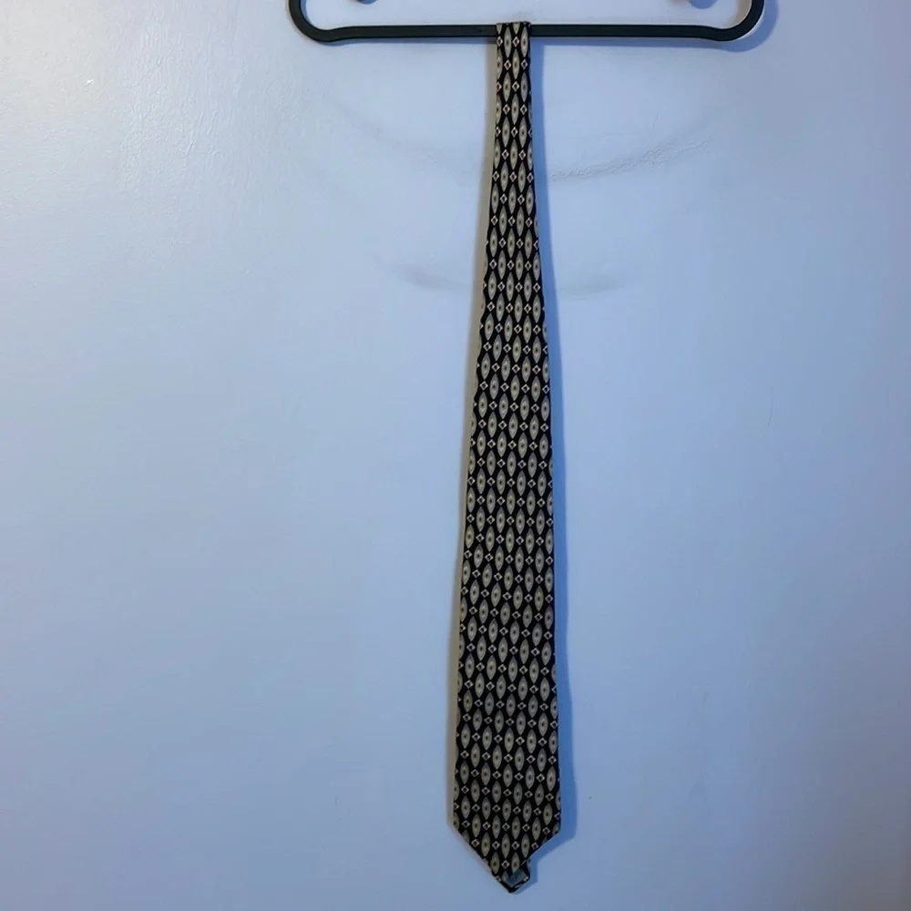 Christian Dior Monsieur Geometric Design Silk Necktie
